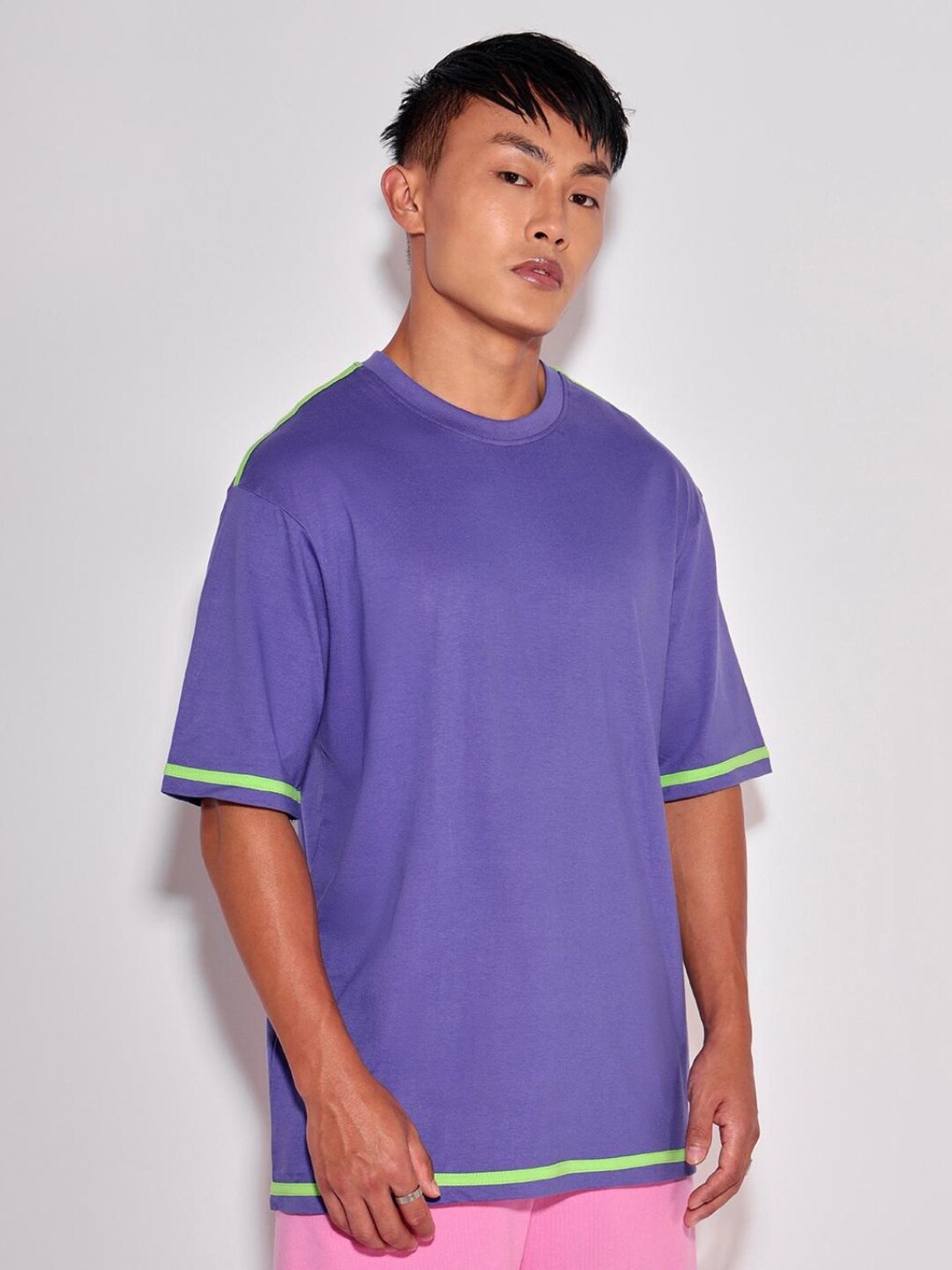 

Bewakoof Men Loose Cotton T-shirt, Blue