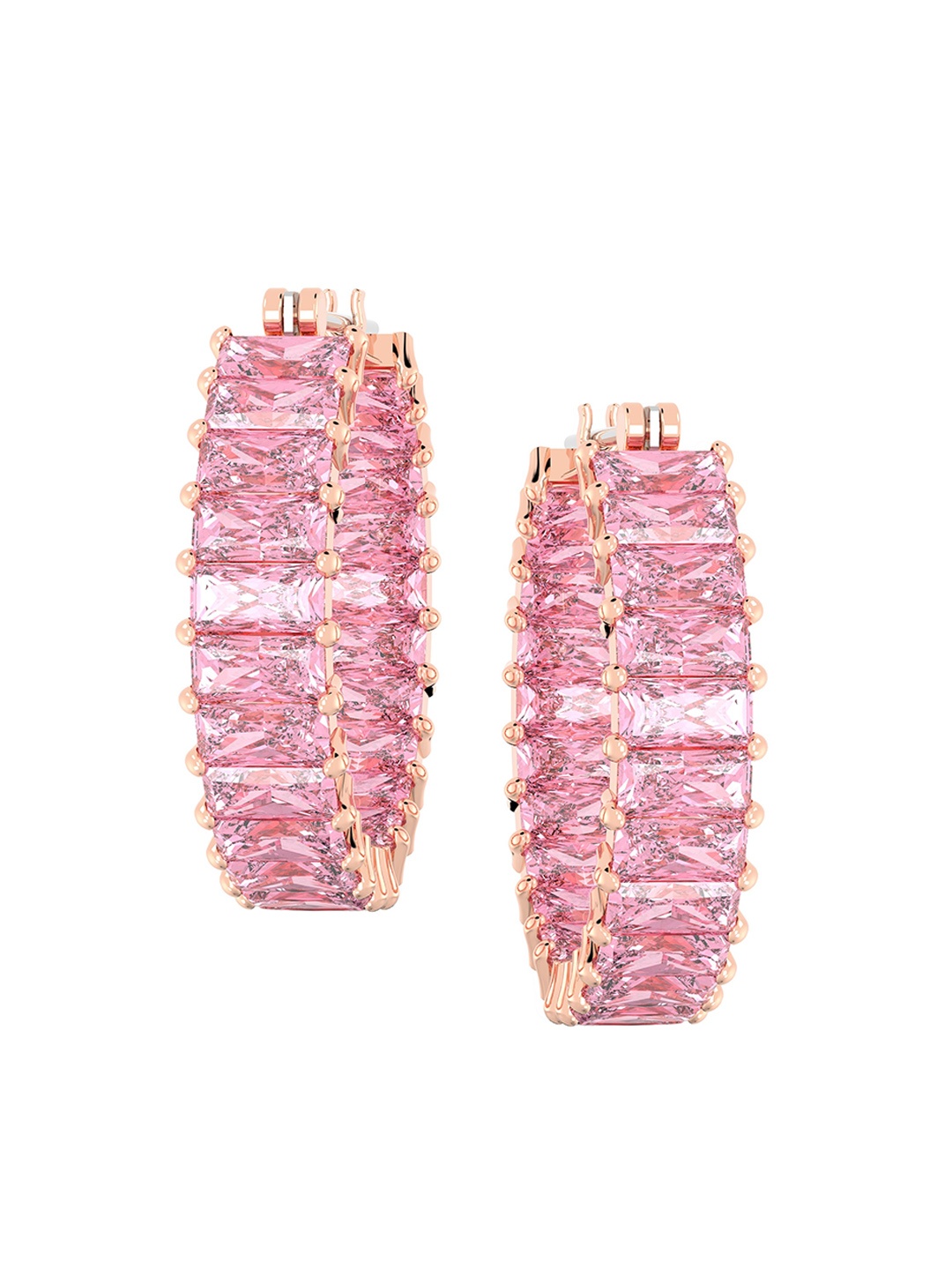 

SWAROVSKI Matrix:PE Hoop PIN/ROS Earrings, Rose gold