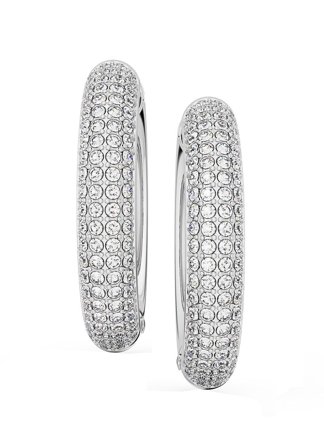 

SWAROVSKI Rhodium Plated Dextera :PE Hoop CRE/RHS Earrings, White