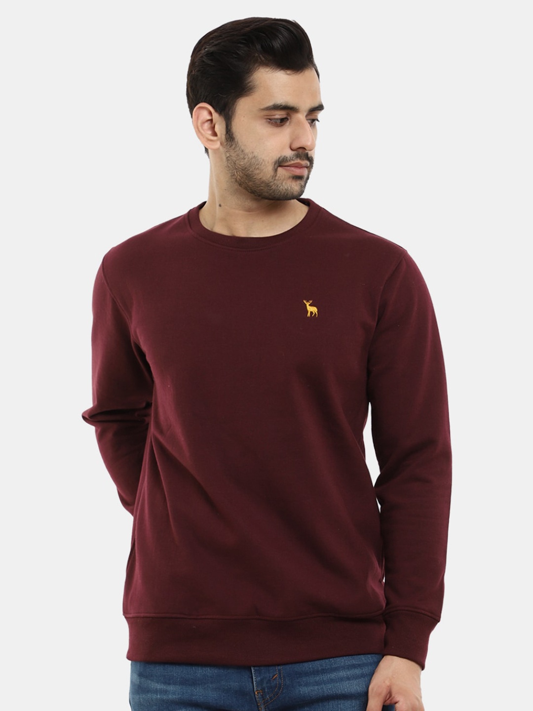 

V-Mart Men Fleece Sweatshirt, Red