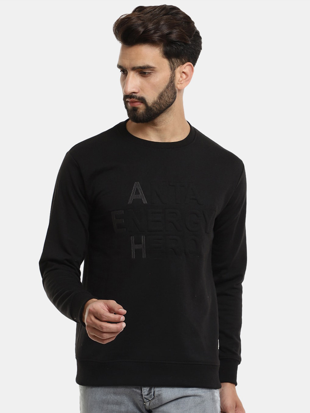 

V-Mart Men Black Printed Sweatshirt