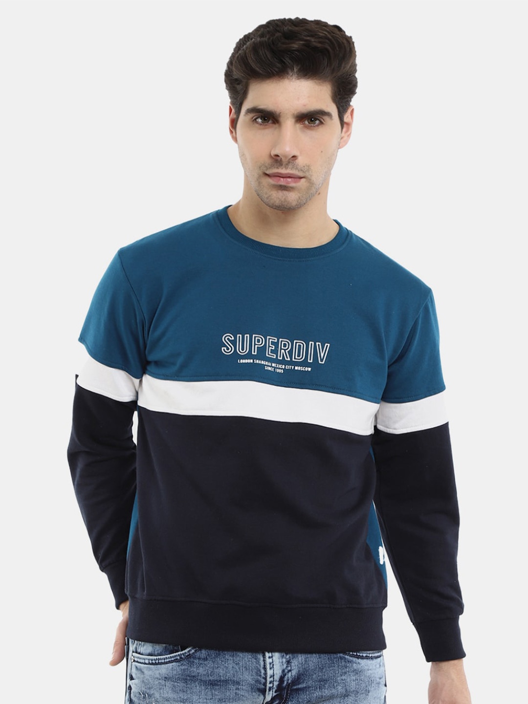 

V-Mart Men Fleece Sweatshirt, Teal