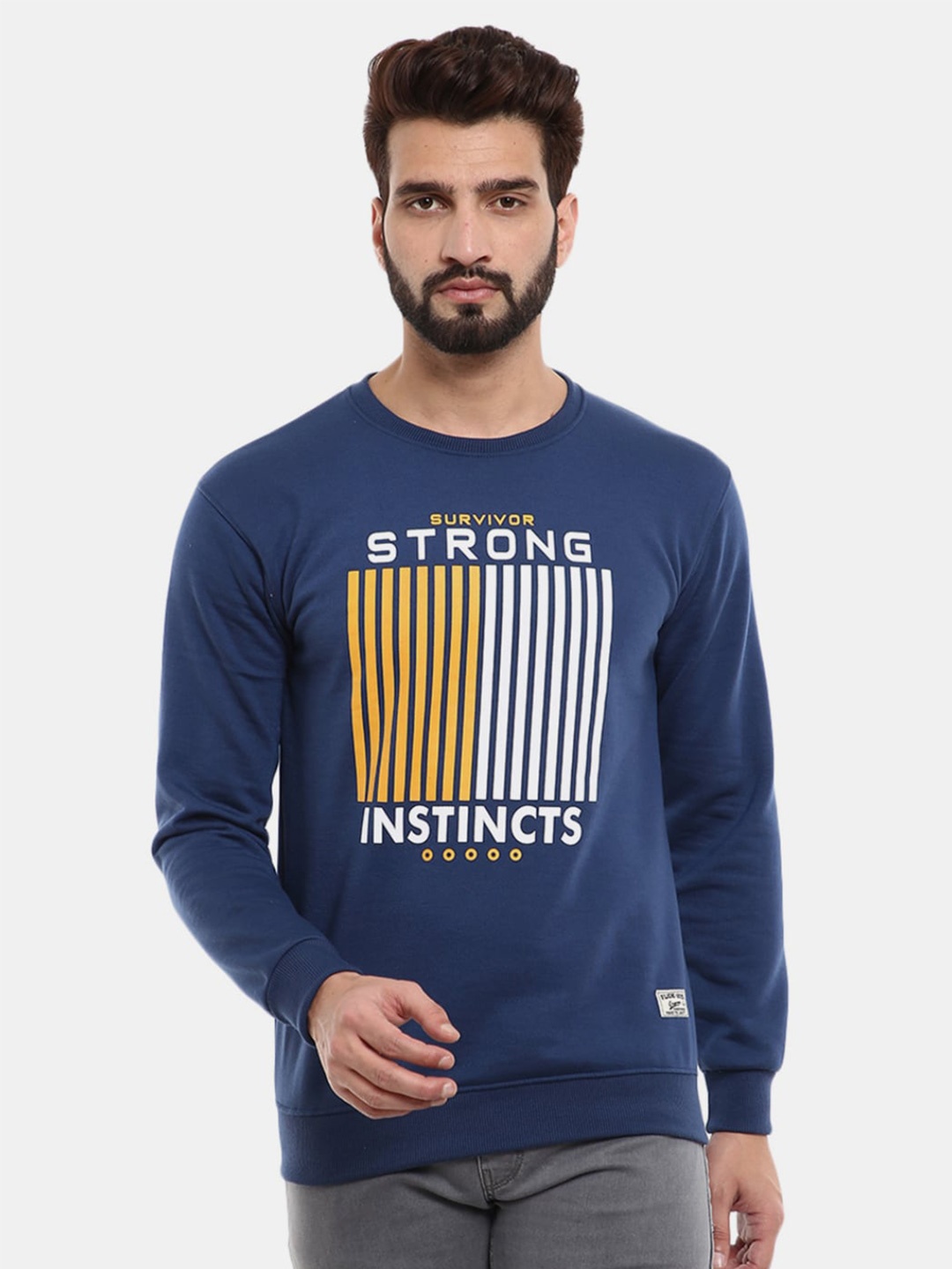 

V-Mart Men Printed Sweatshirt, Navy blue