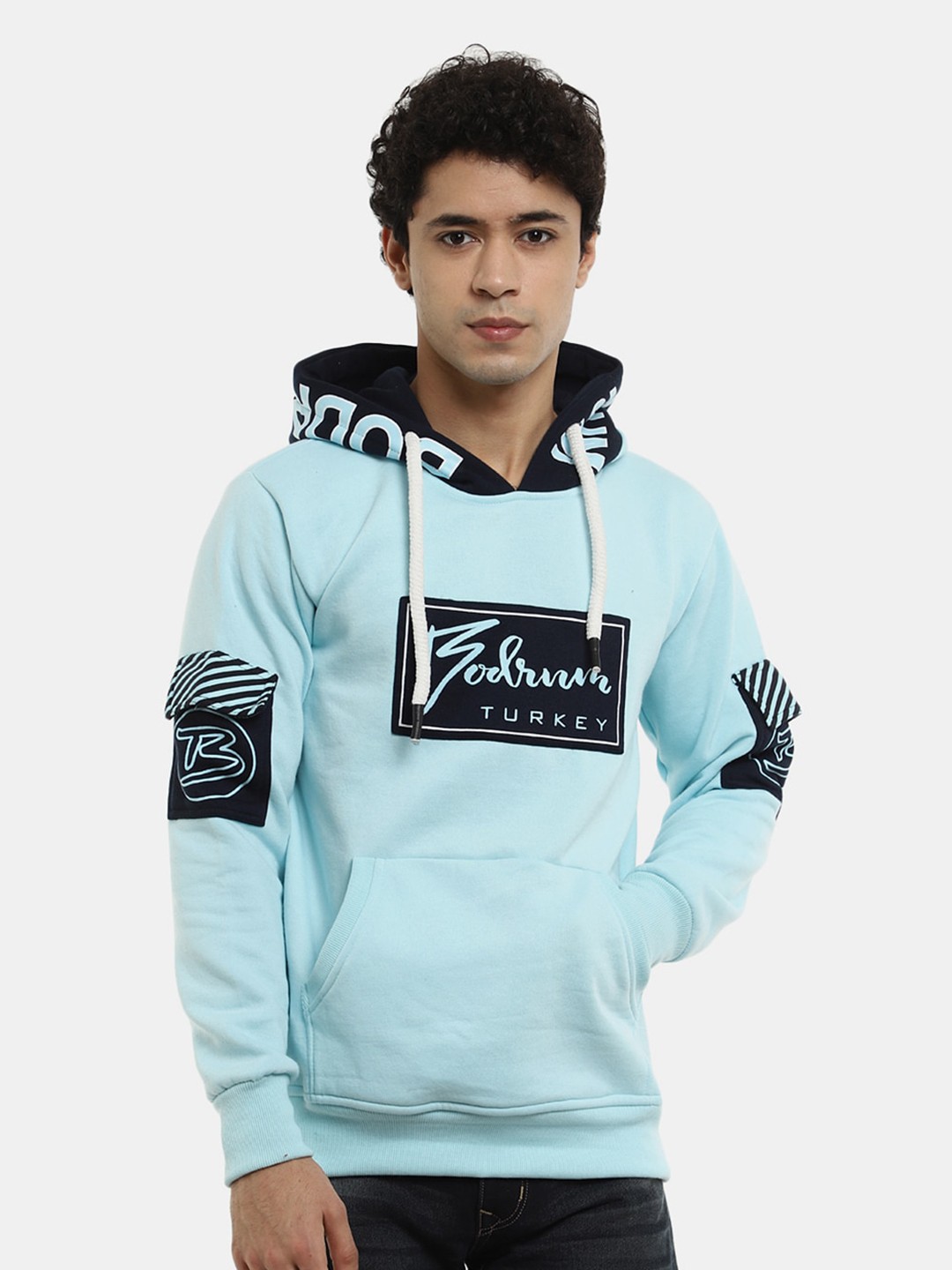 

V-Mart Men Printed Pullover Fleece Sweatshirt, Blue