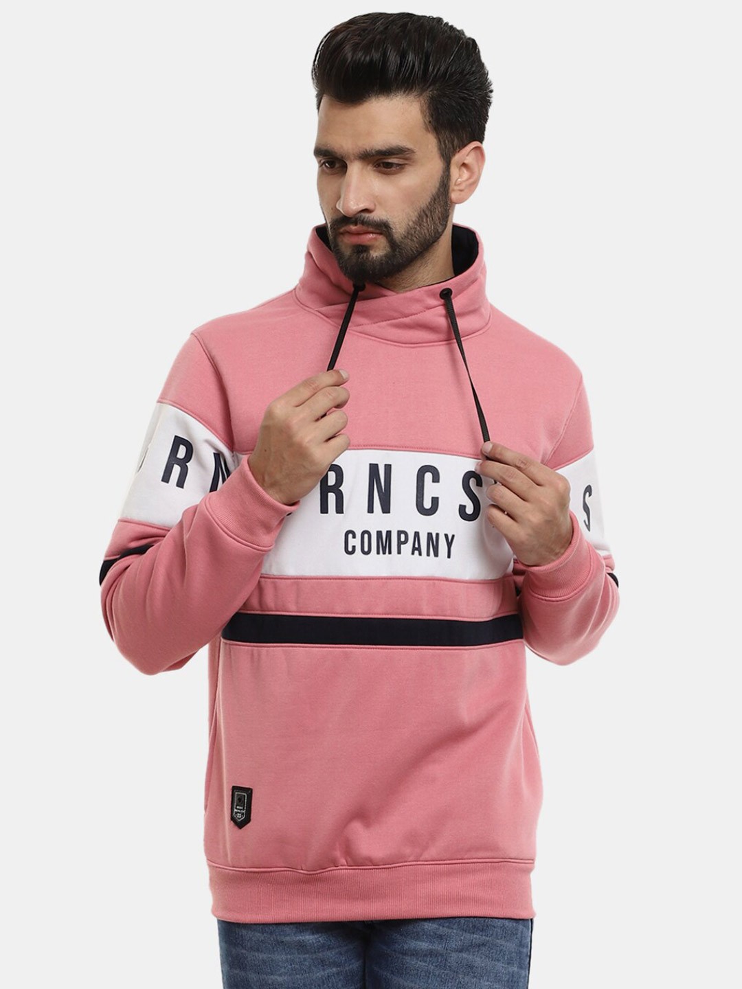 

V-Mart Men Printed Fleece Sweatshirt, Pink