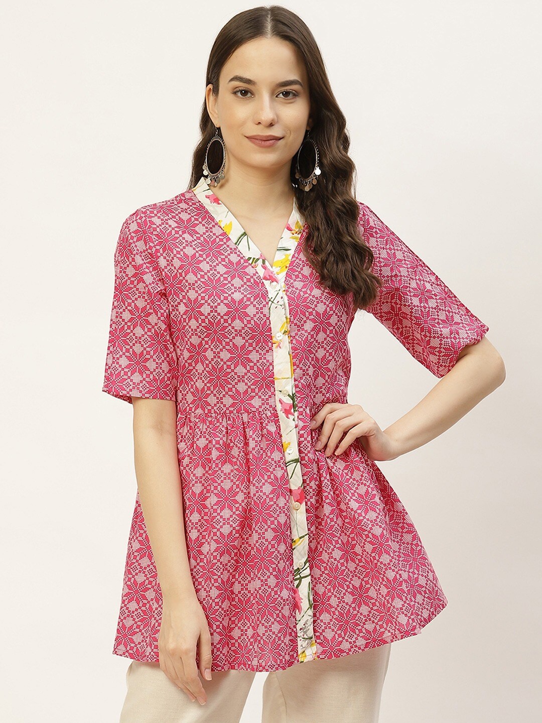 

FABRIC FITOOR Printed Tunic, Pink