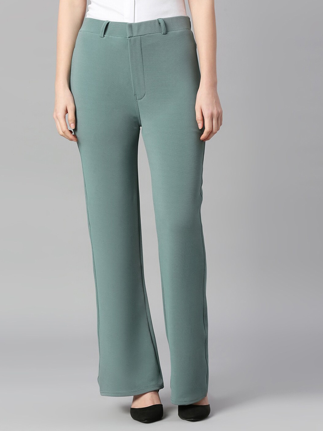 

Smarty Pants Women Relaxed Cotton Formal Trousers, Grey