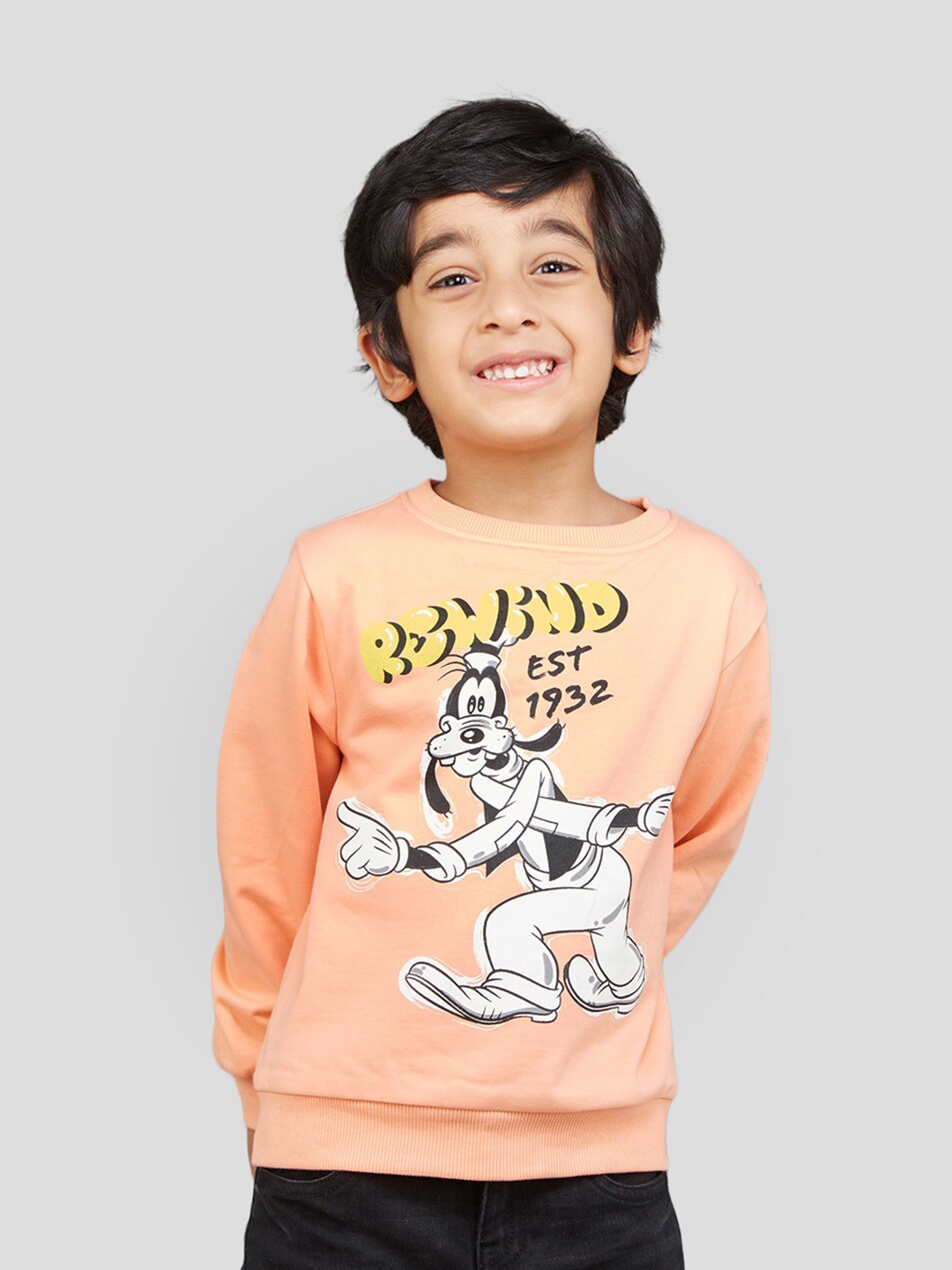 

Zalio Boys Printed Fleece Sweatshirt, Orange