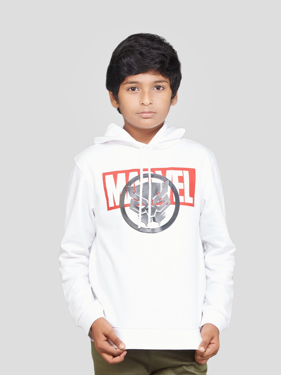 

Zalio Boys Marvel Printed Hooded Fleece Sweatshirt, White