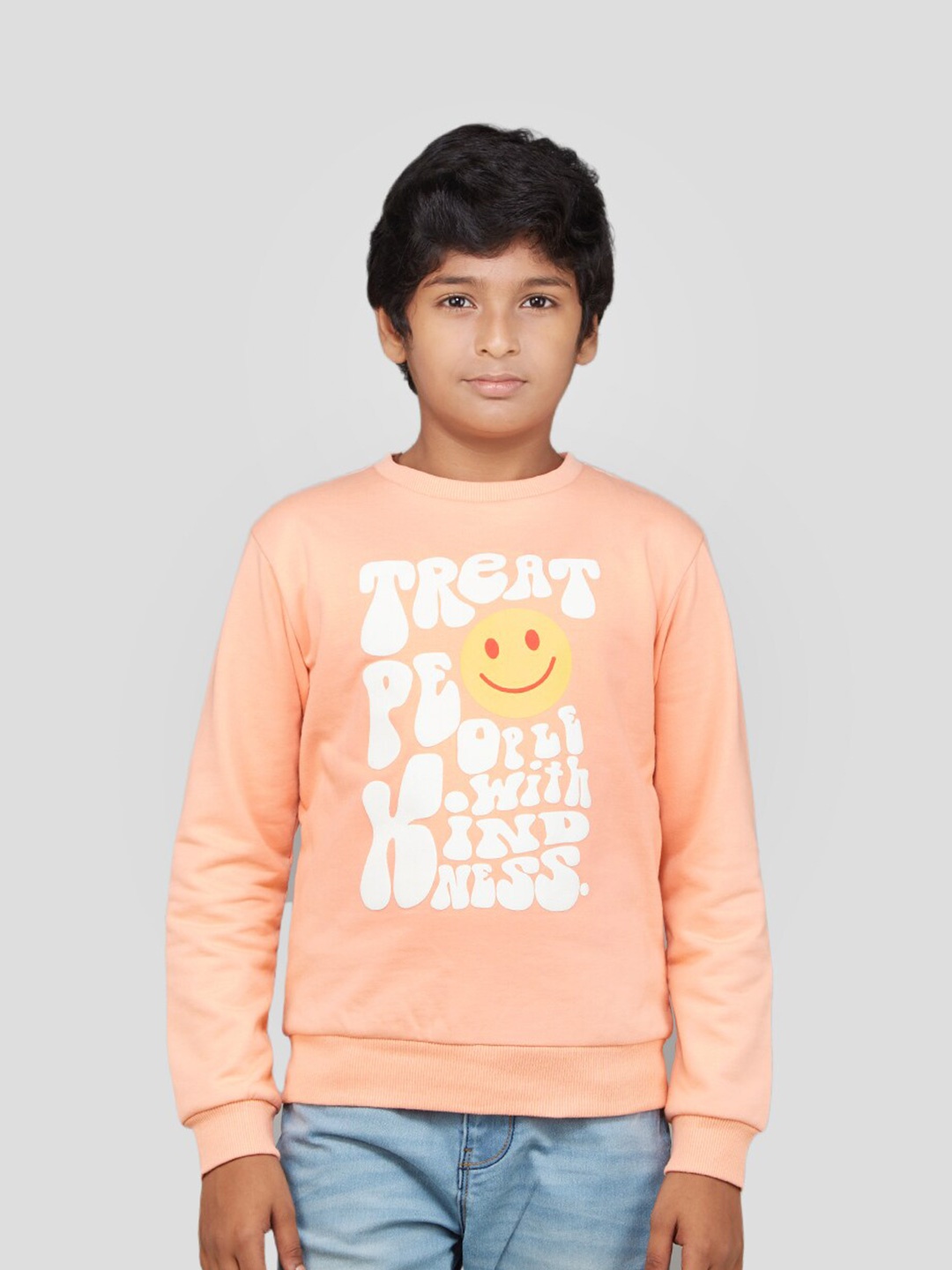

Zalio Boys Printed Fleece Sweatshirt, Orange