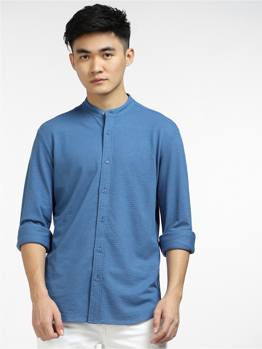 

Jack & Jones Men Solid Casual Cotton Shirt, Blue