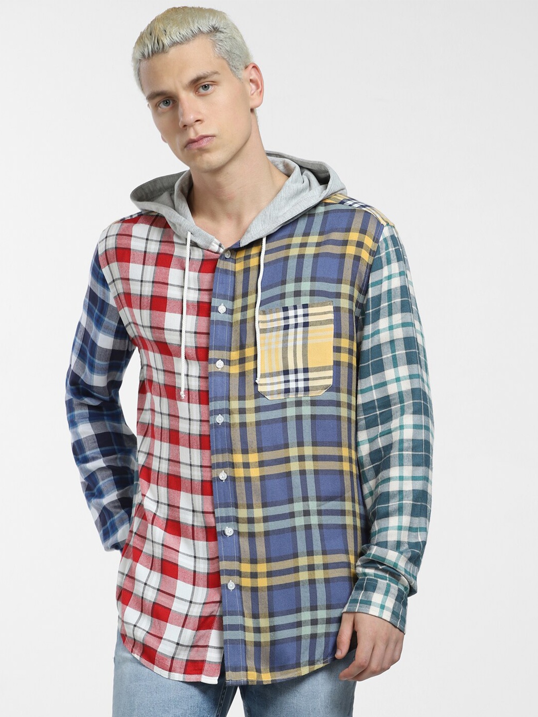 

Jack & Jones Men Multicoloured Tartan Checks Checked Casual Shirt, Multi