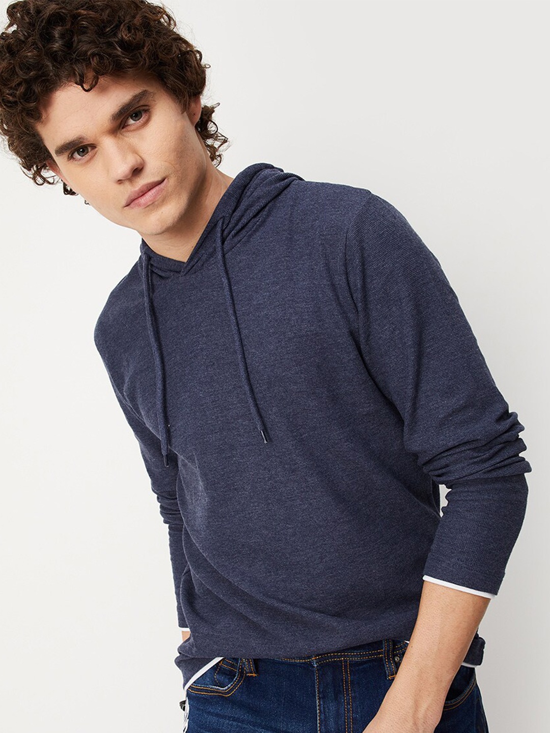 

max Men Cotton T-shirt, Navy blue