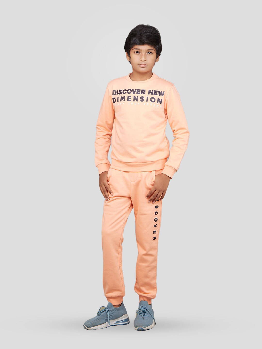 

Zalio Boys Printed Pure Cotton T-shirt & Pyjamas, Orange
