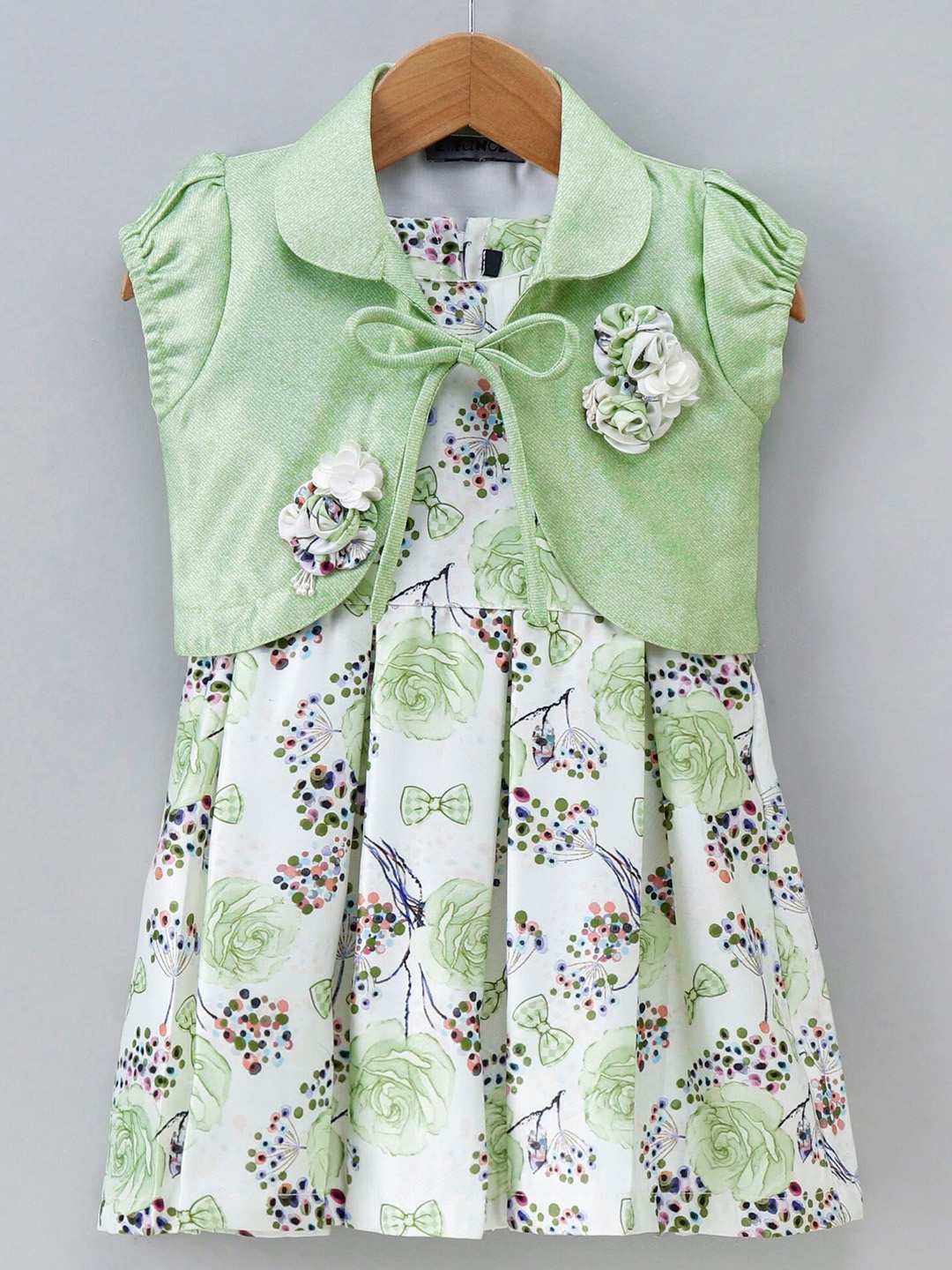 

Enfance Floral Peplum Dress, Green