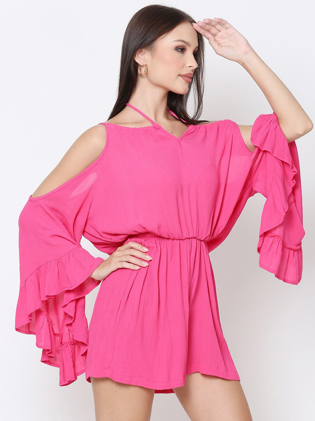 

DRIRO Jumpsuit with Ruffles, Pink
