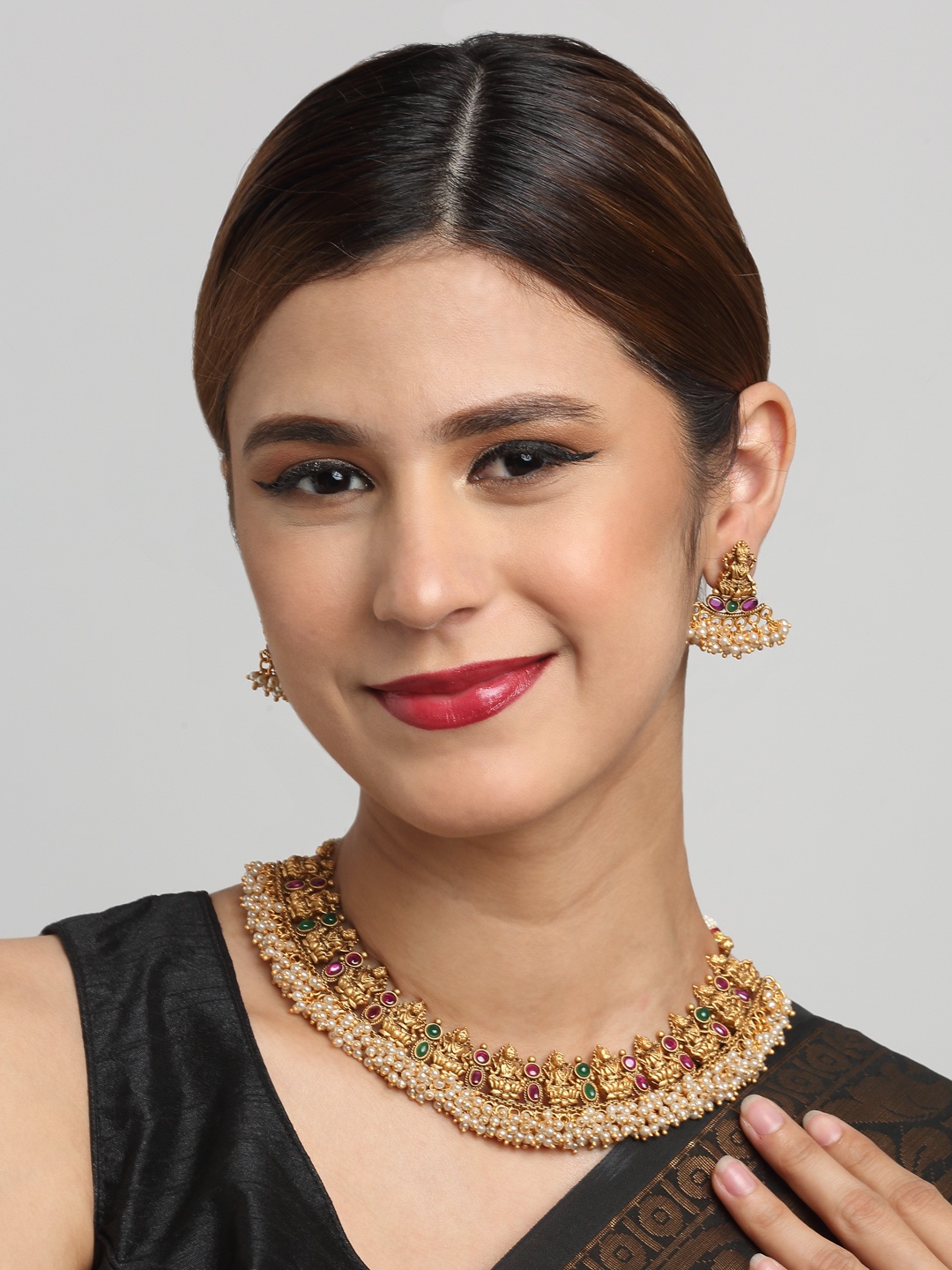 

YouBella Women Gold-Plating Stone Studded Jewellery Set