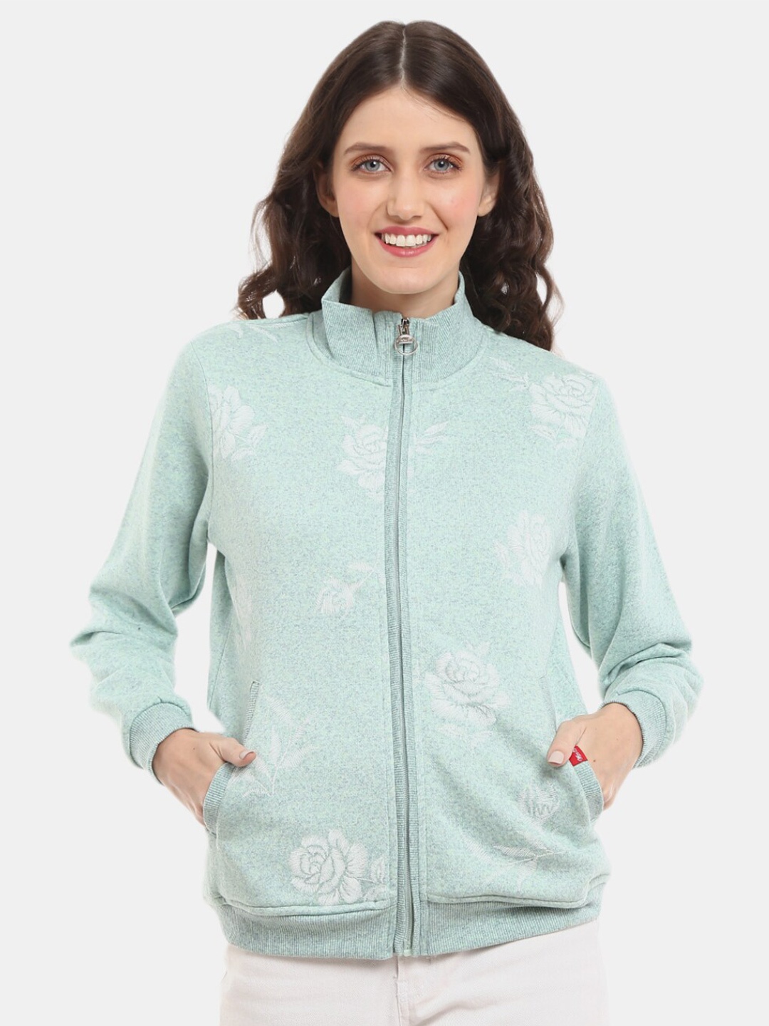 

V-Mart Women Fleece Printed Sweatshirt, Blue