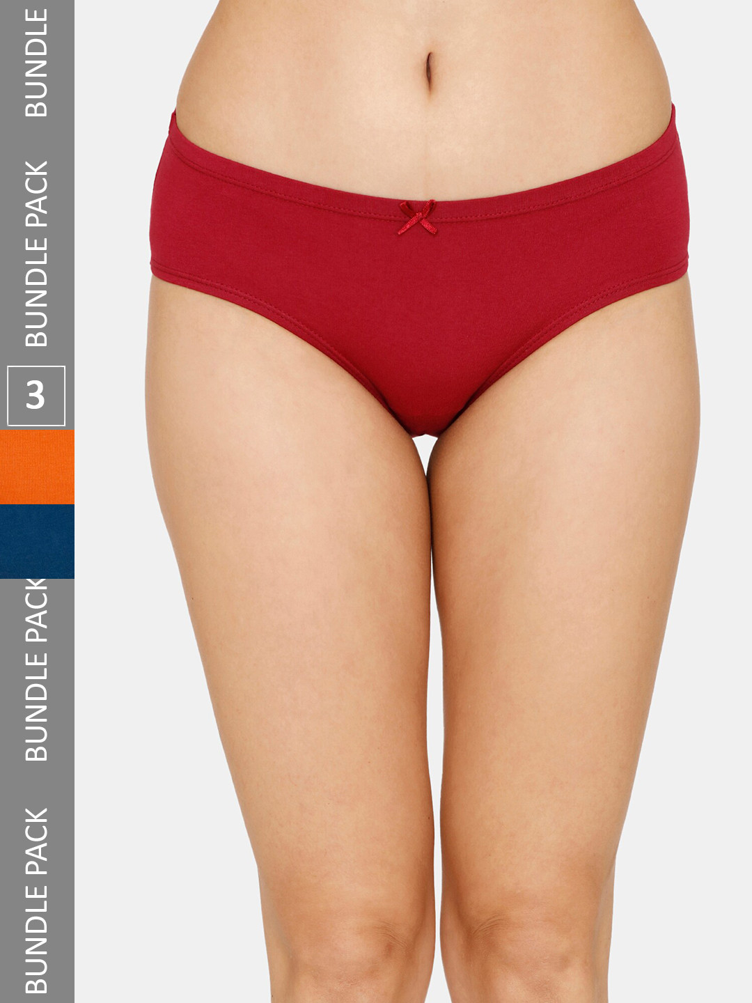 

Zivame Women Pack Of 3 Hipster Briefs, Red