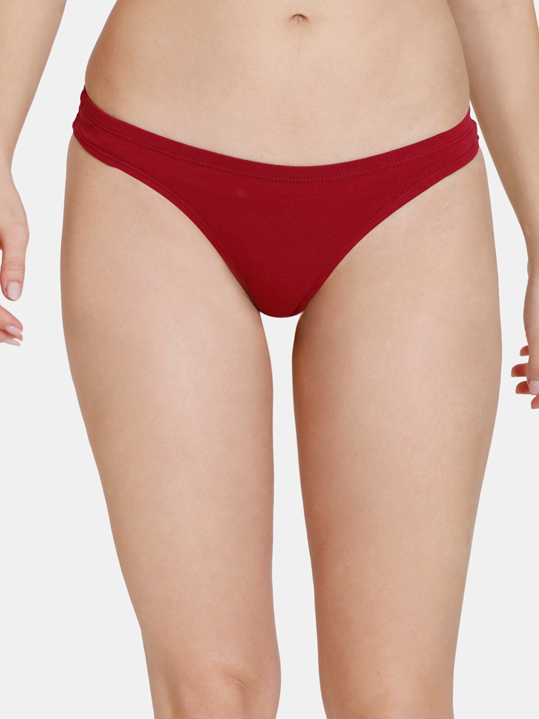 

Zivame Women Solid Low-Rise Thong Briefs, Maroon