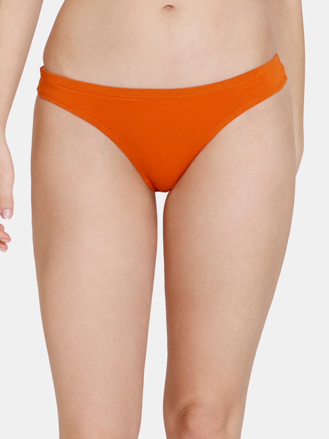 

Zivame Women Solid Low-Rise Thong Briefs, Orange