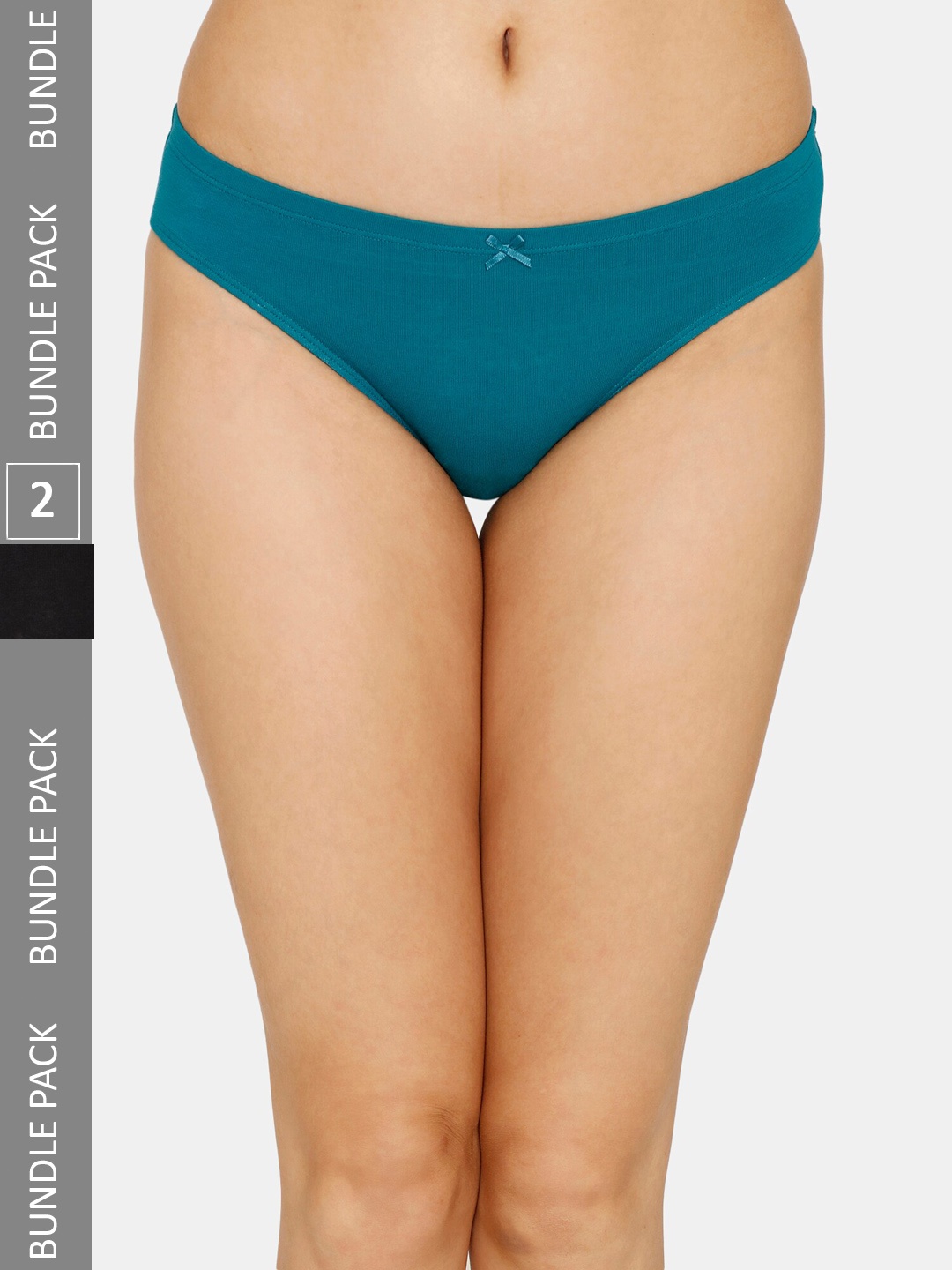 

Zivame Women Pack Of 2 Odour-Free Bikini Briefs, Black
