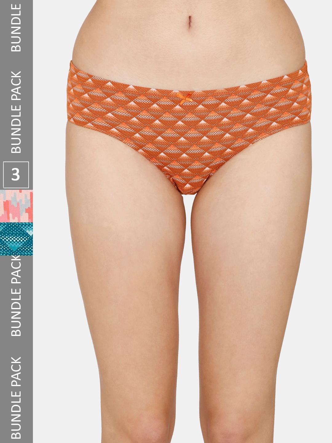 

Zivame Women Pack Of 3 Printed Cotton Hipster Briefs, Blue