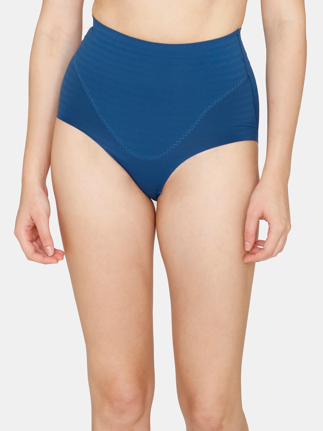 

Zivame Women Solid Shaper Brief Shapewear, Navy blue