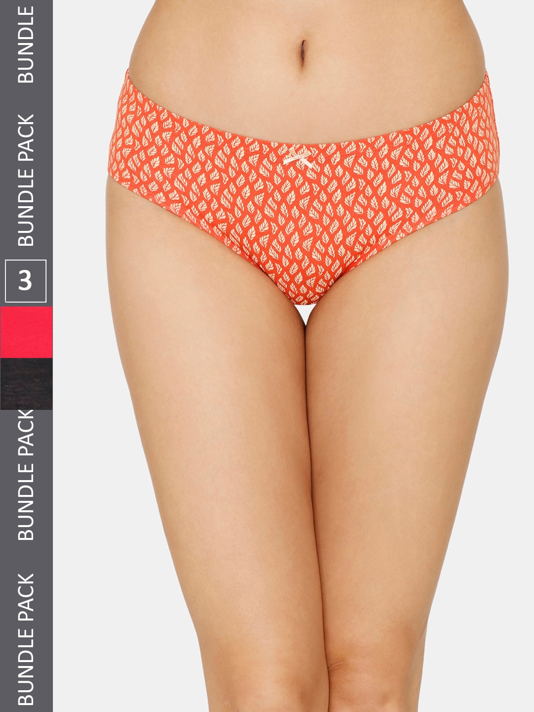 

Zivame Women Pack Of 3 Pure Cotton Hipster Briefs, Red
