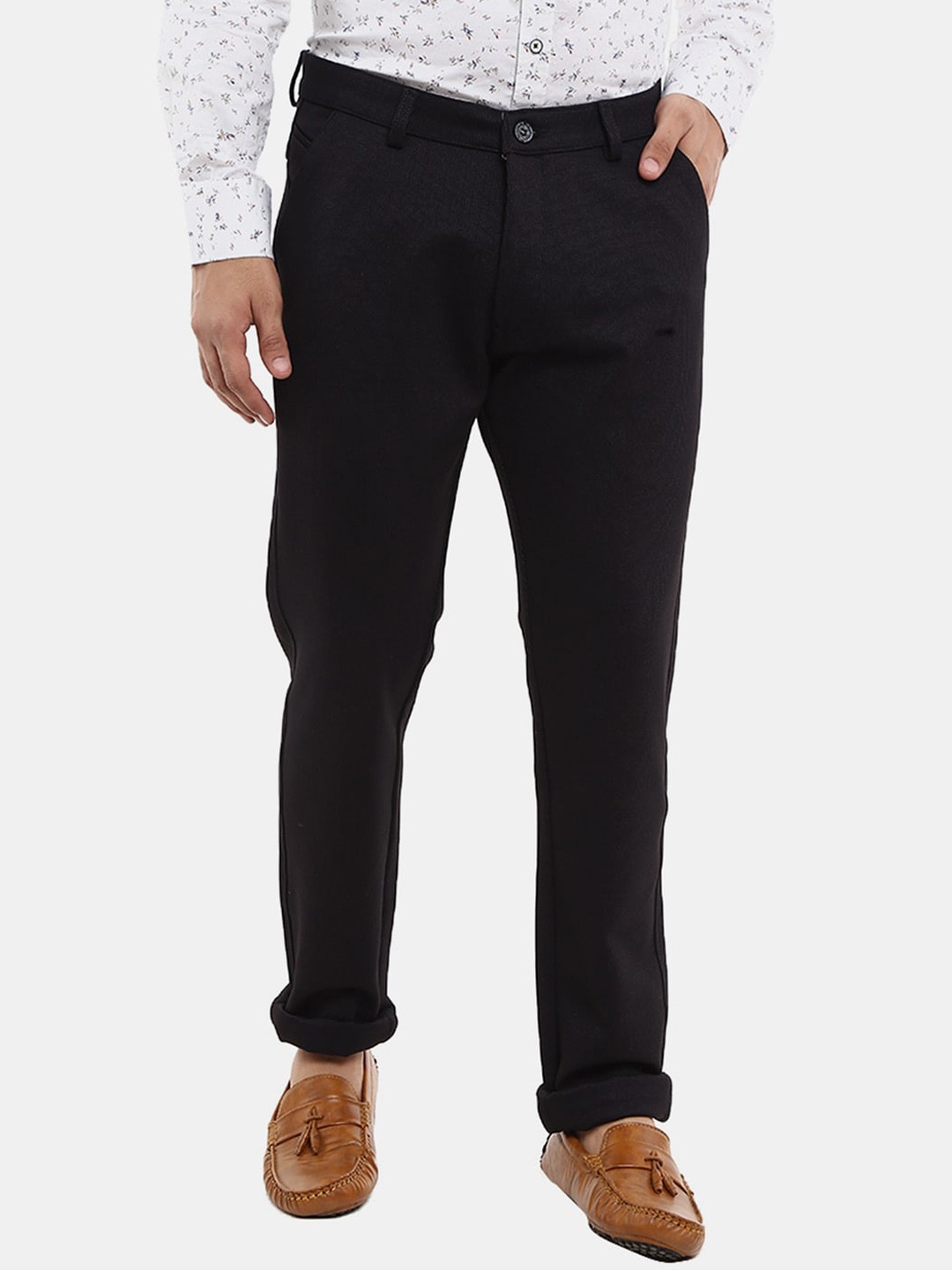 

V-Mart Men Classic Slim Fit Chinos Trousers, Navy blue
