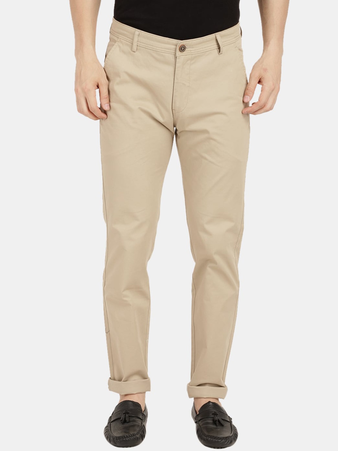 

V-Mart Men Classic Slim Fit Trousers, Beige