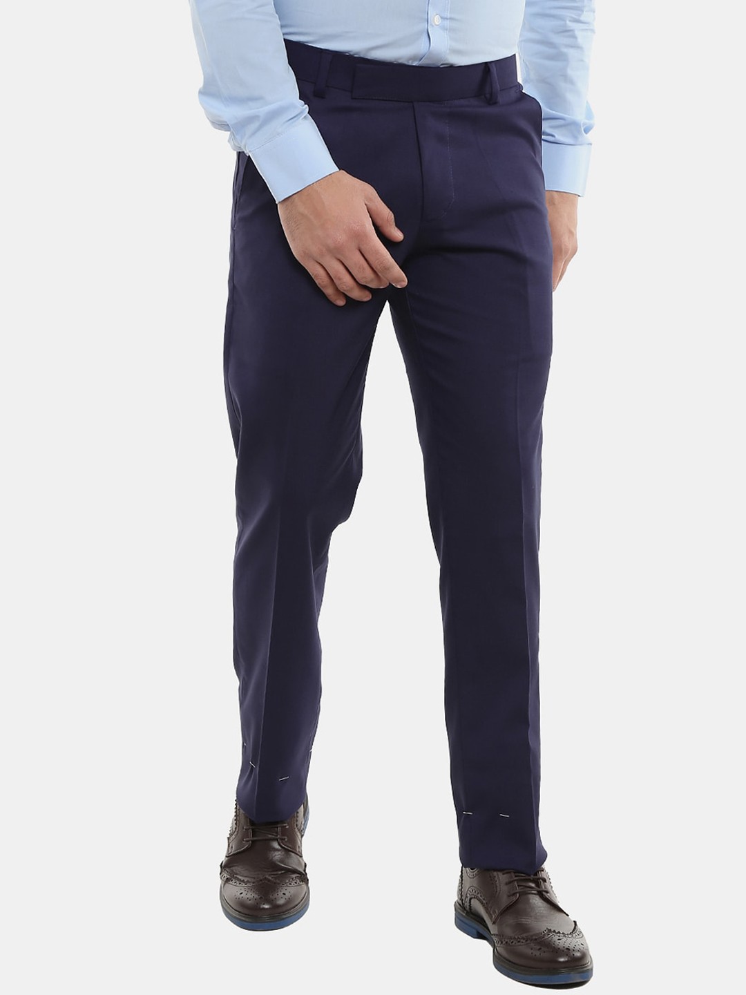

V-Mart Men Classic Slim Fit Formal Chinos Trousers, Navy blue