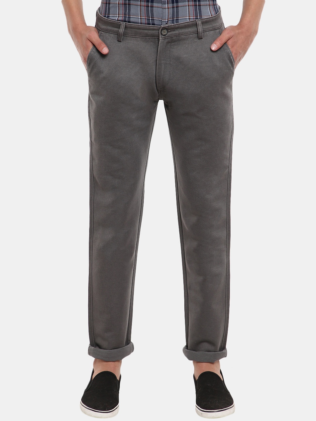 

V-Mart Men Classic Slim Fit Cotton Trouser, Grey