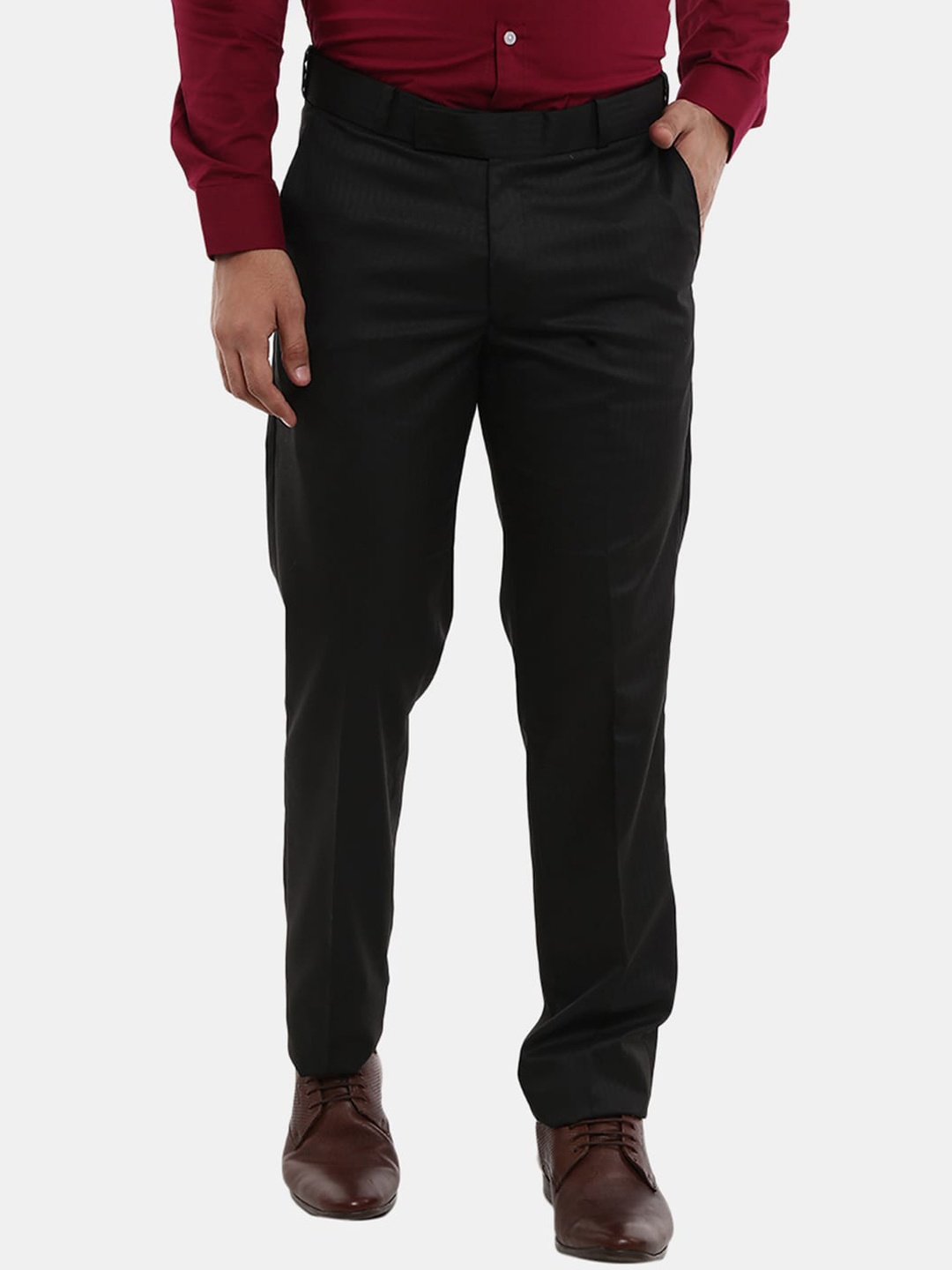 

V-Mart Men Classic Slim Fit Formal Cotton Trouser, Black
