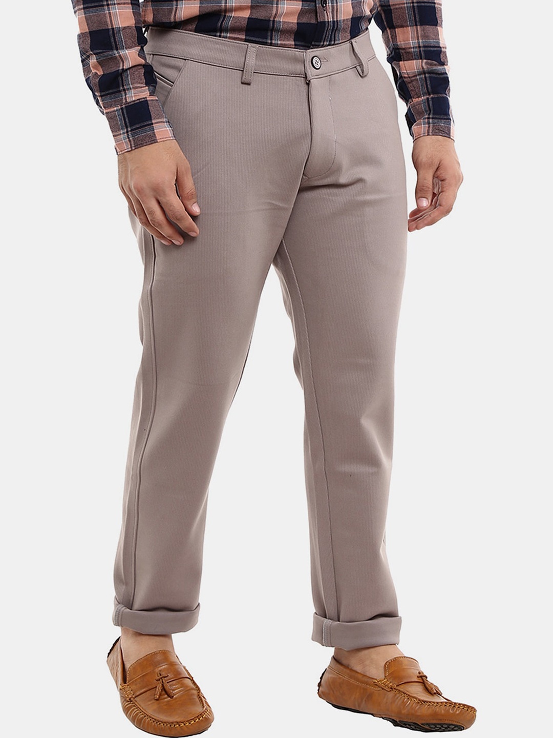 

V-Mart Men Classic Slim Fit Chinos Trousers, Grey