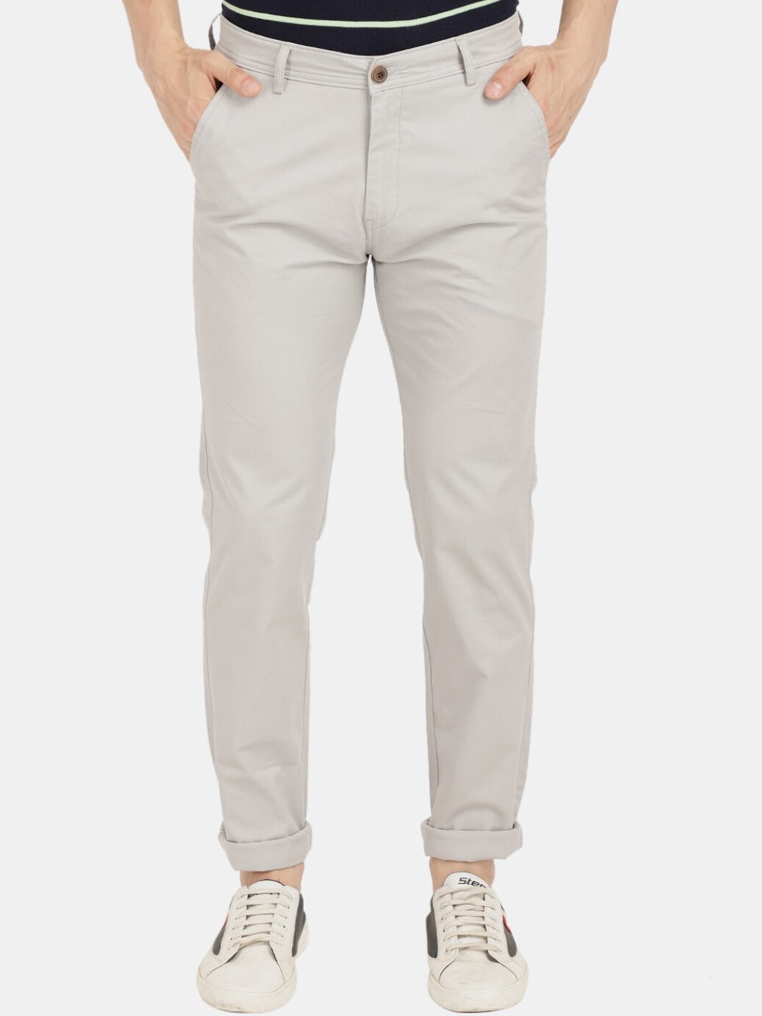 

V-Mart Men Classic Slim Fit Cotton Regular Trouser, Grey