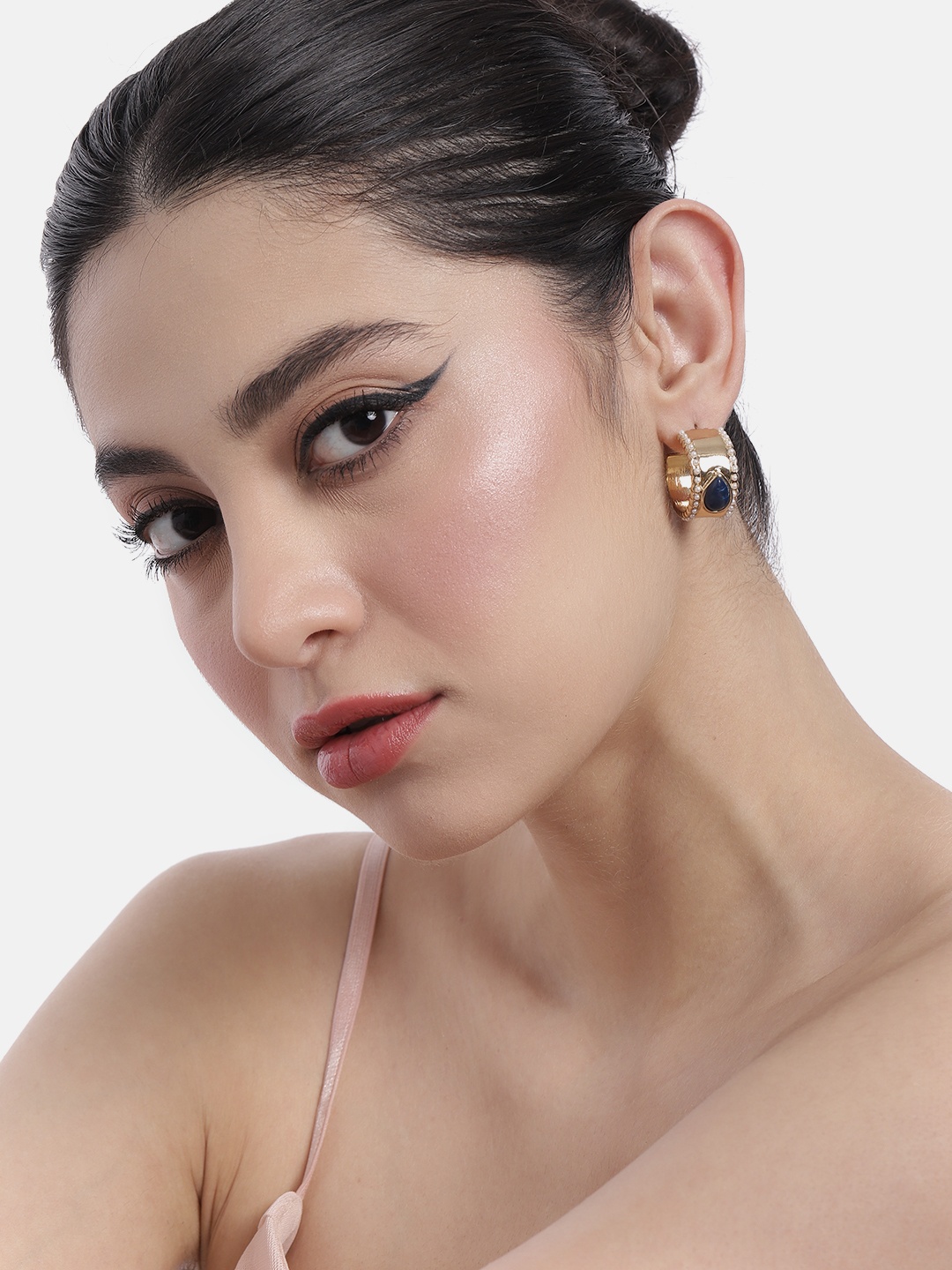 

DressBerry Embellished Circular Hoop Earrings, Gold