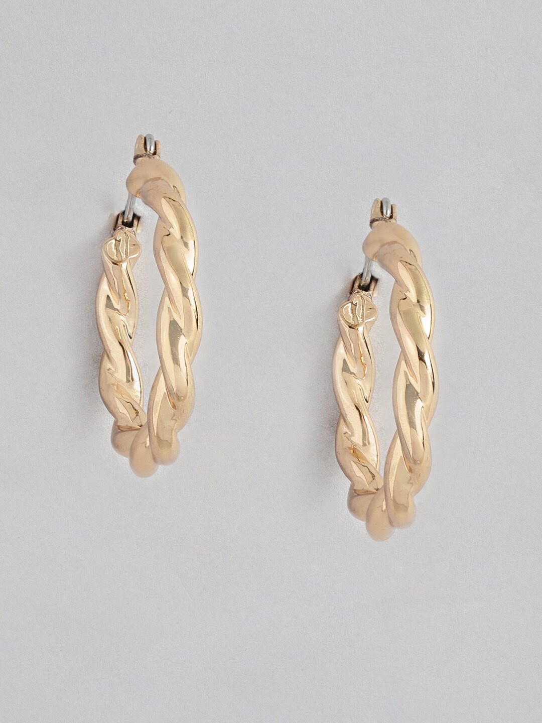 

DressBerry Twisted Circular Hoop Earrings, Gold