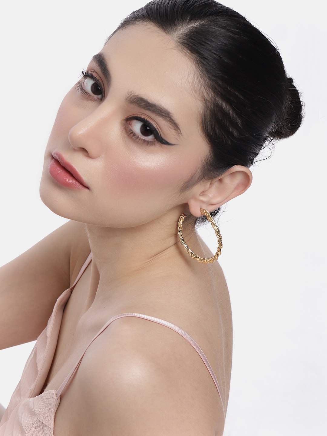 

DressBerry Circular Twisted Hoop Earrings, Gold