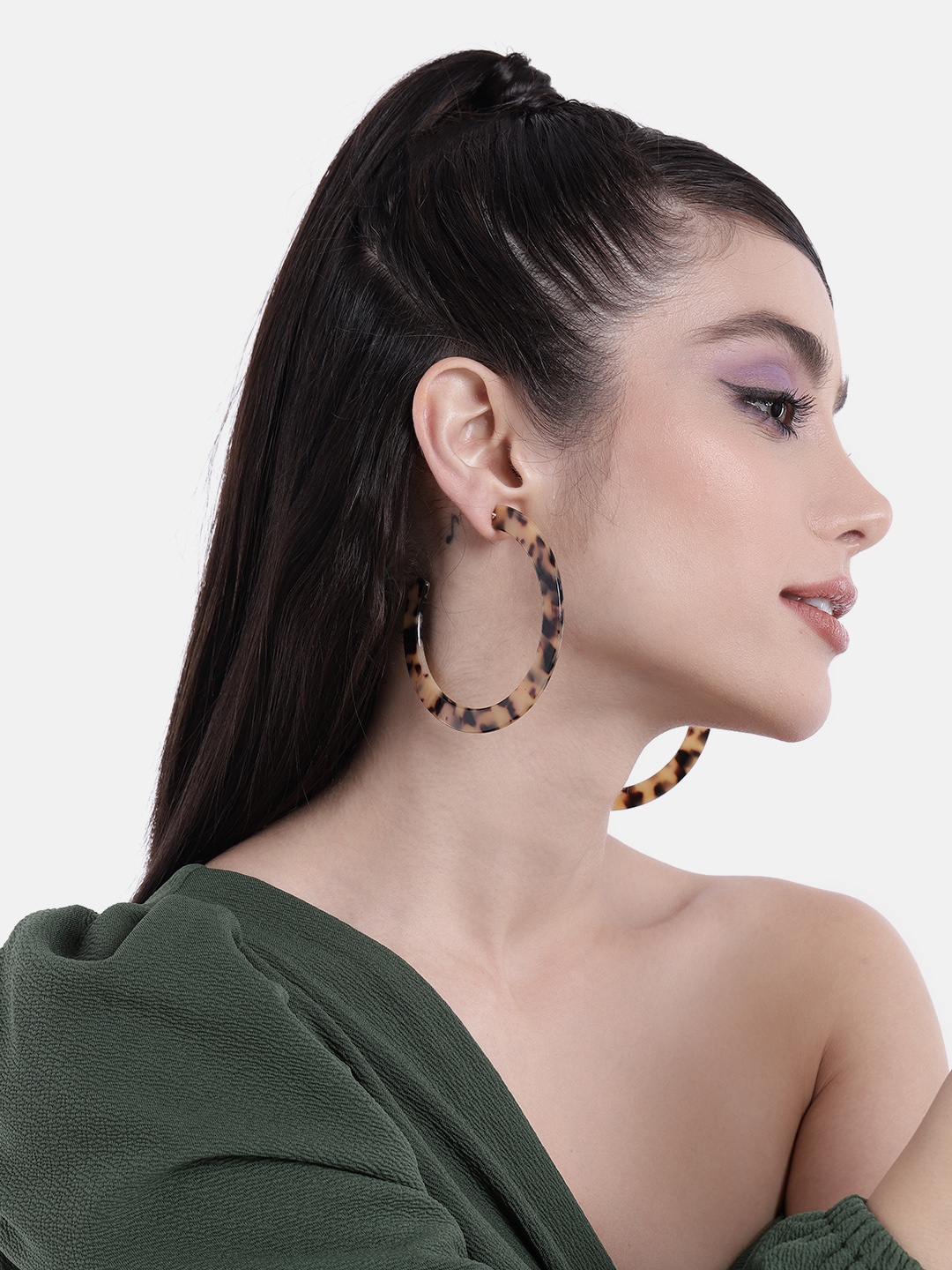 

DressBerry Set of 3 Half Hoop Earrings, Gold