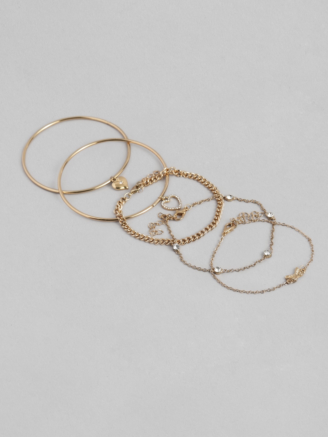 

DressBerry Women Set of 5 Bracelets, Gold