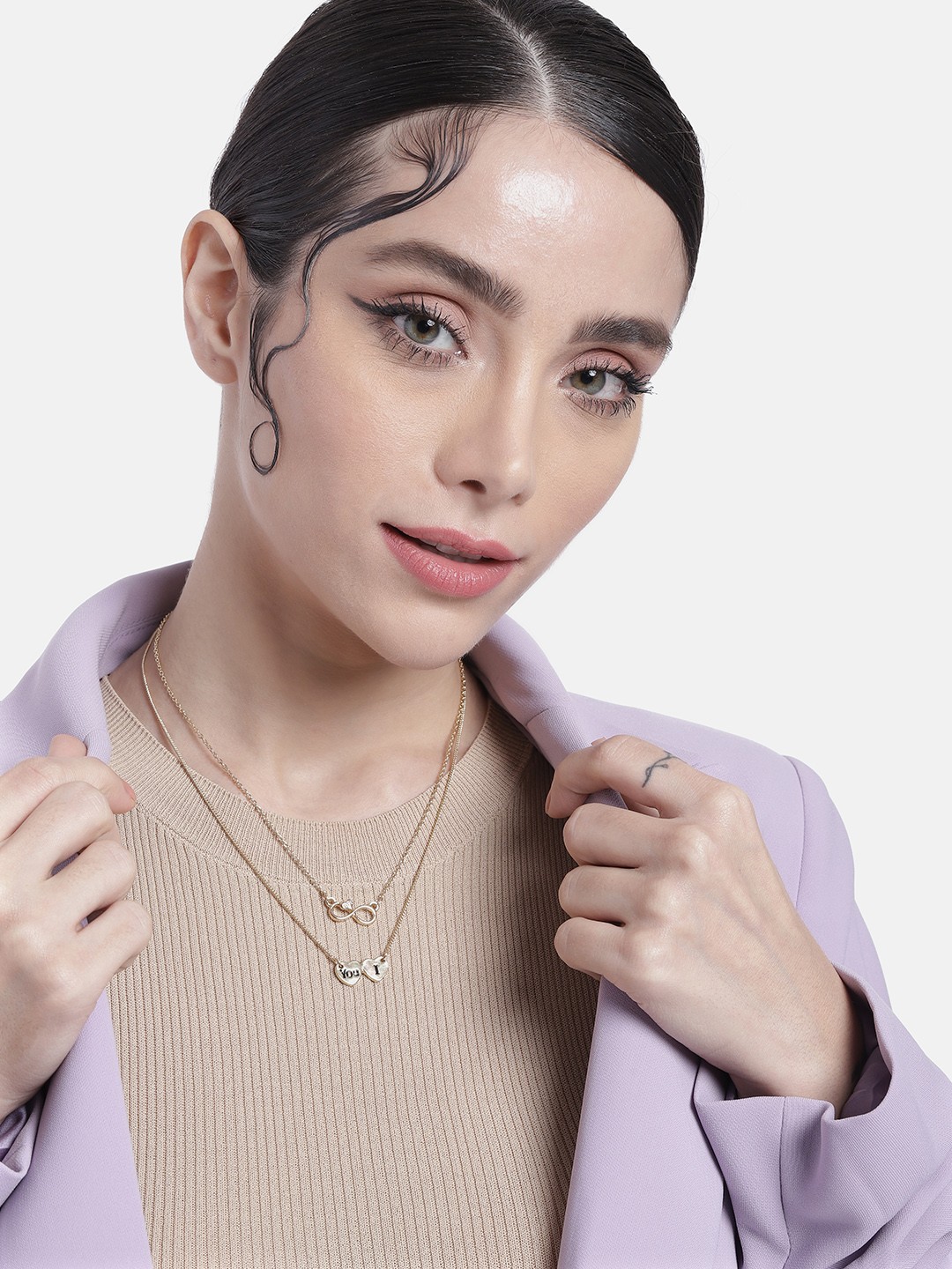 

DressBerry Women Set of 2 Necklace, Gold