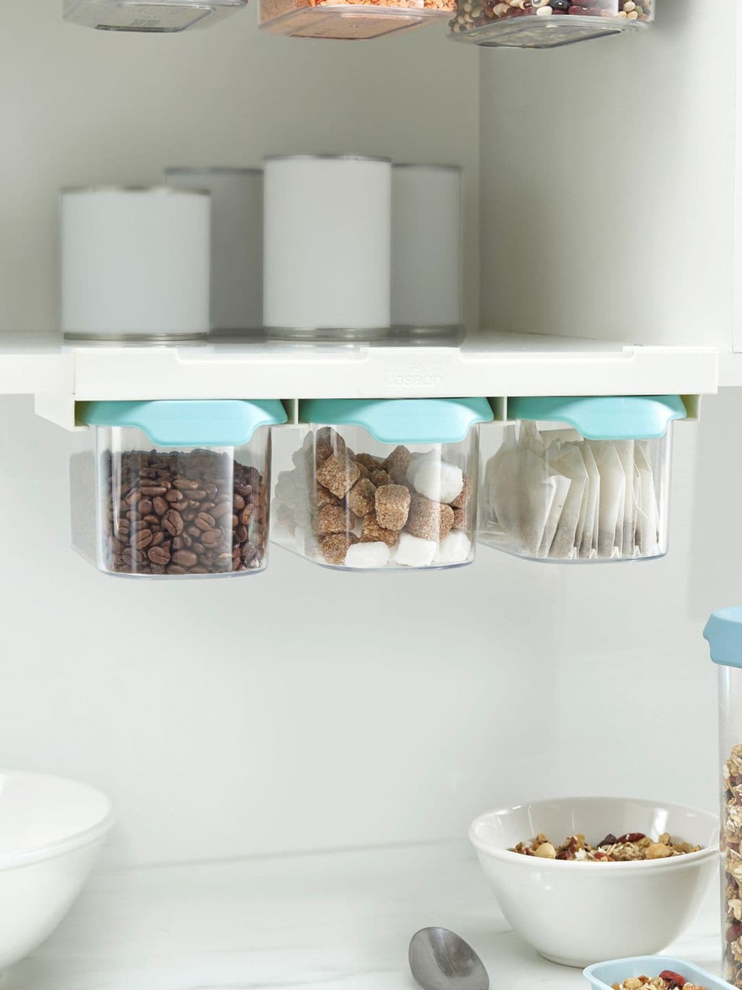 

Joseph Joseph Blue Set Of 3 Under Shelf Storage Containers 900 ml