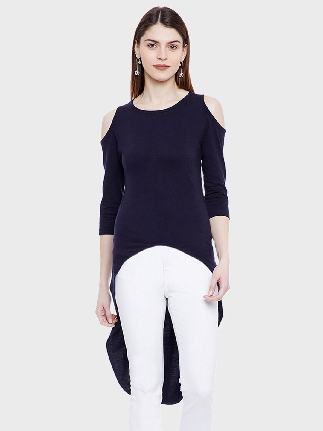 

Hypernation Women Cotton Top, Navy blue