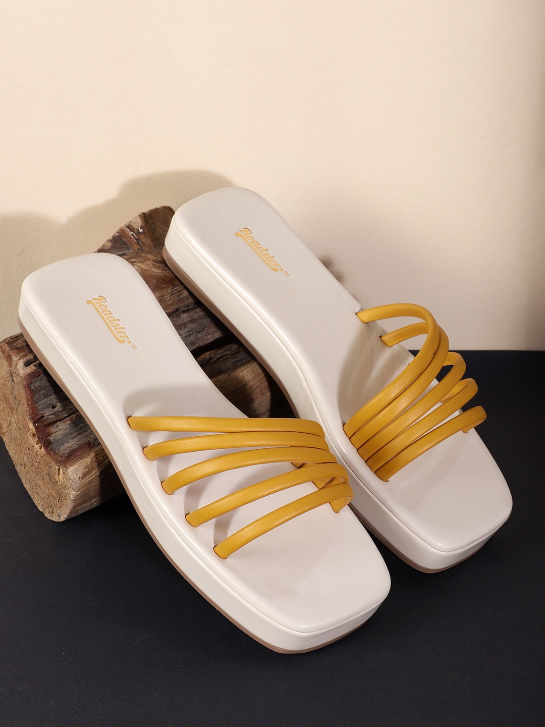 

Roadster Women Strappy Open Toe Flats, Mustard