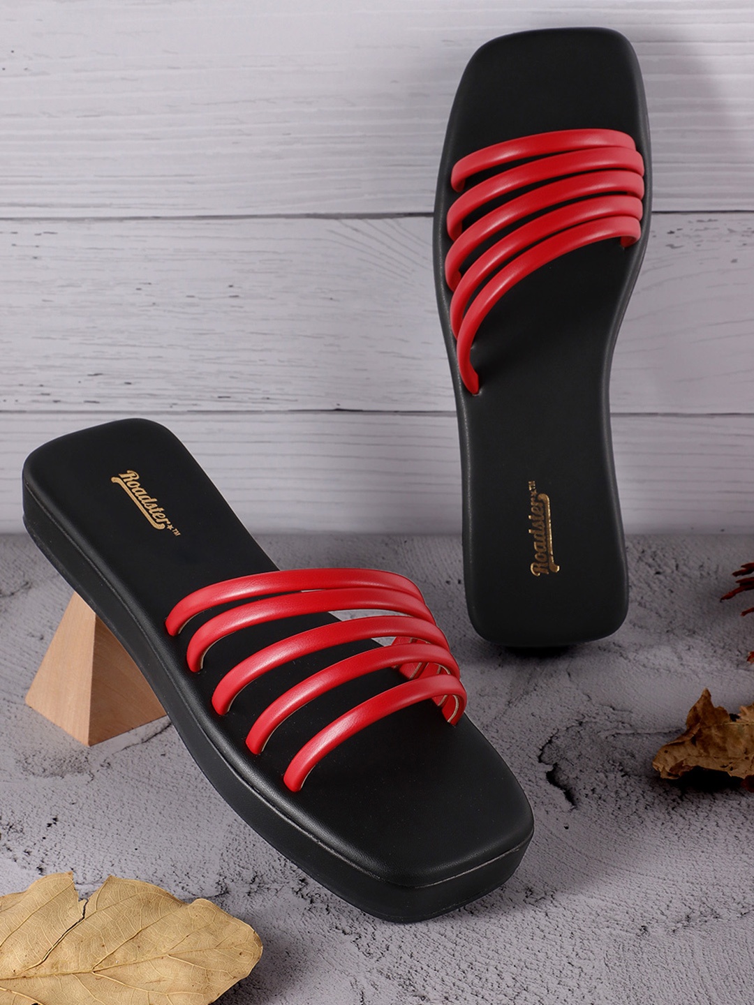 

Roadster Women Strappy Open Toe Flats, Red