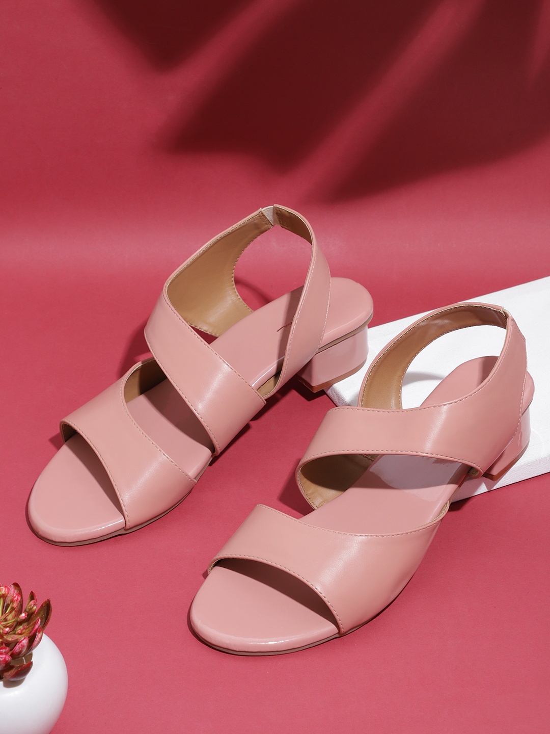 

Mast & Harbour Open Toe Block Heel, Pink