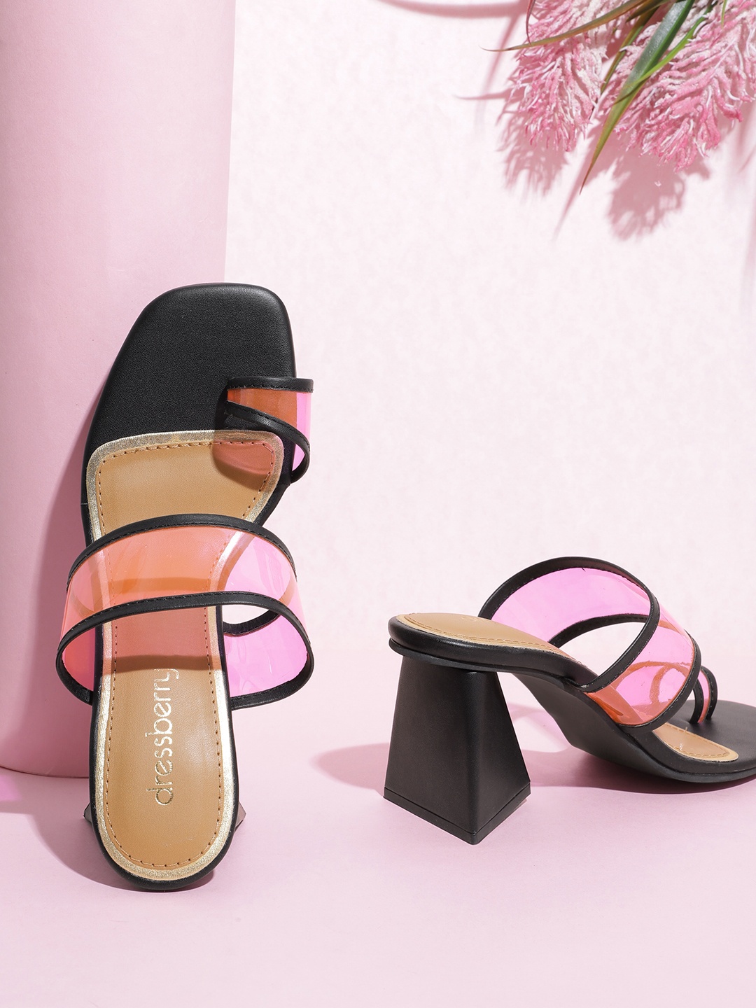 

DressBerry Women One Toe Heels, Pink