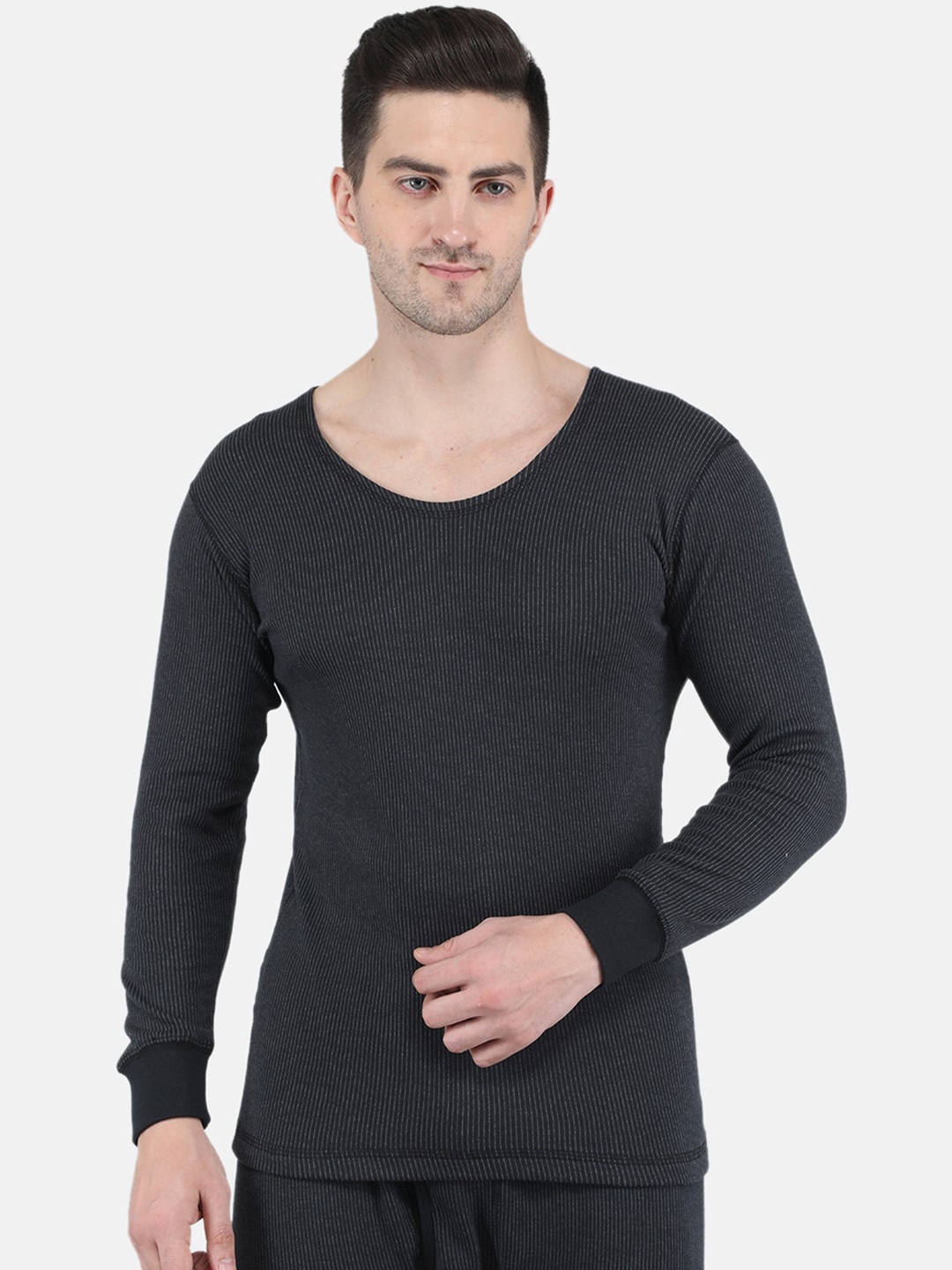 

Monte Carlo Men Cotton Thermal Top, Black