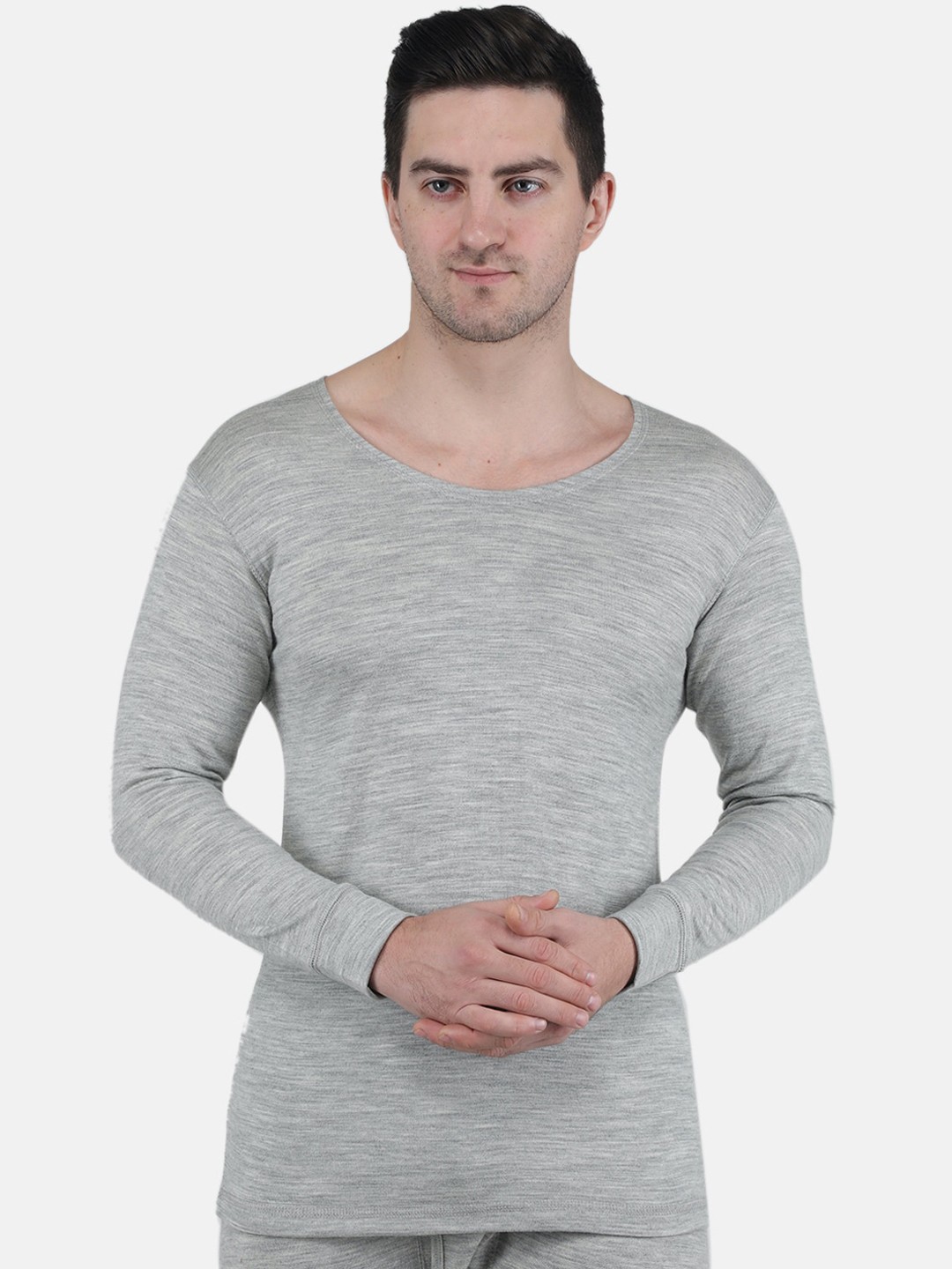 

Monte Carlo Men Pure Wool Thermal Vest, Grey